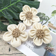 Load image into Gallery viewer, 5Pcs Handmade Burlap Flowers Vintage