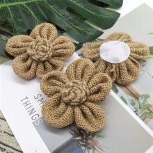 Load image into Gallery viewer, 5Pcs Handmade Burlap Flowers Vintage